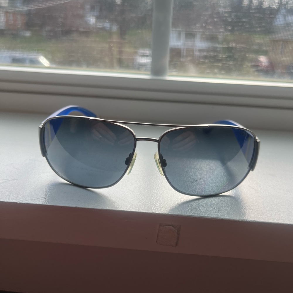 Polo by Ralph Lauren Silver and Blue Sunglasses